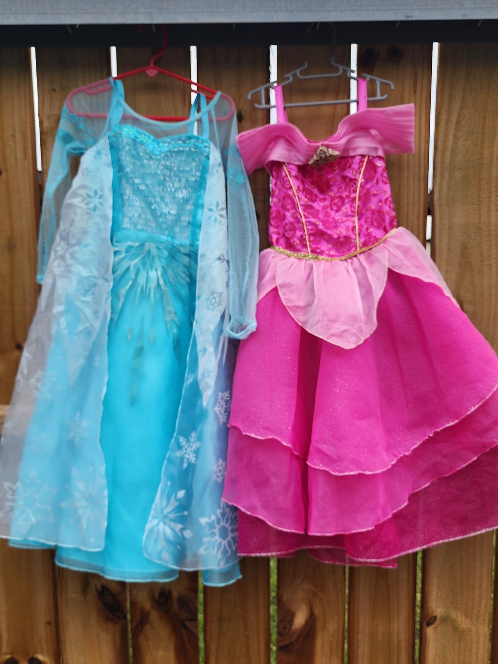 Disney Elsa And Aurora 5-6t Costume Dresses